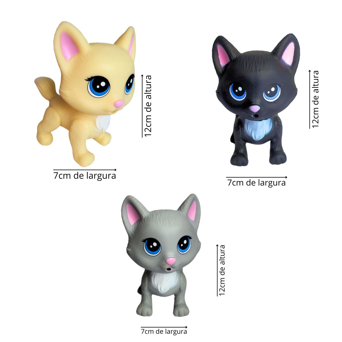 Kit 3 Mini Pets Gatinhas Na Casinha Barbie - Pupee
