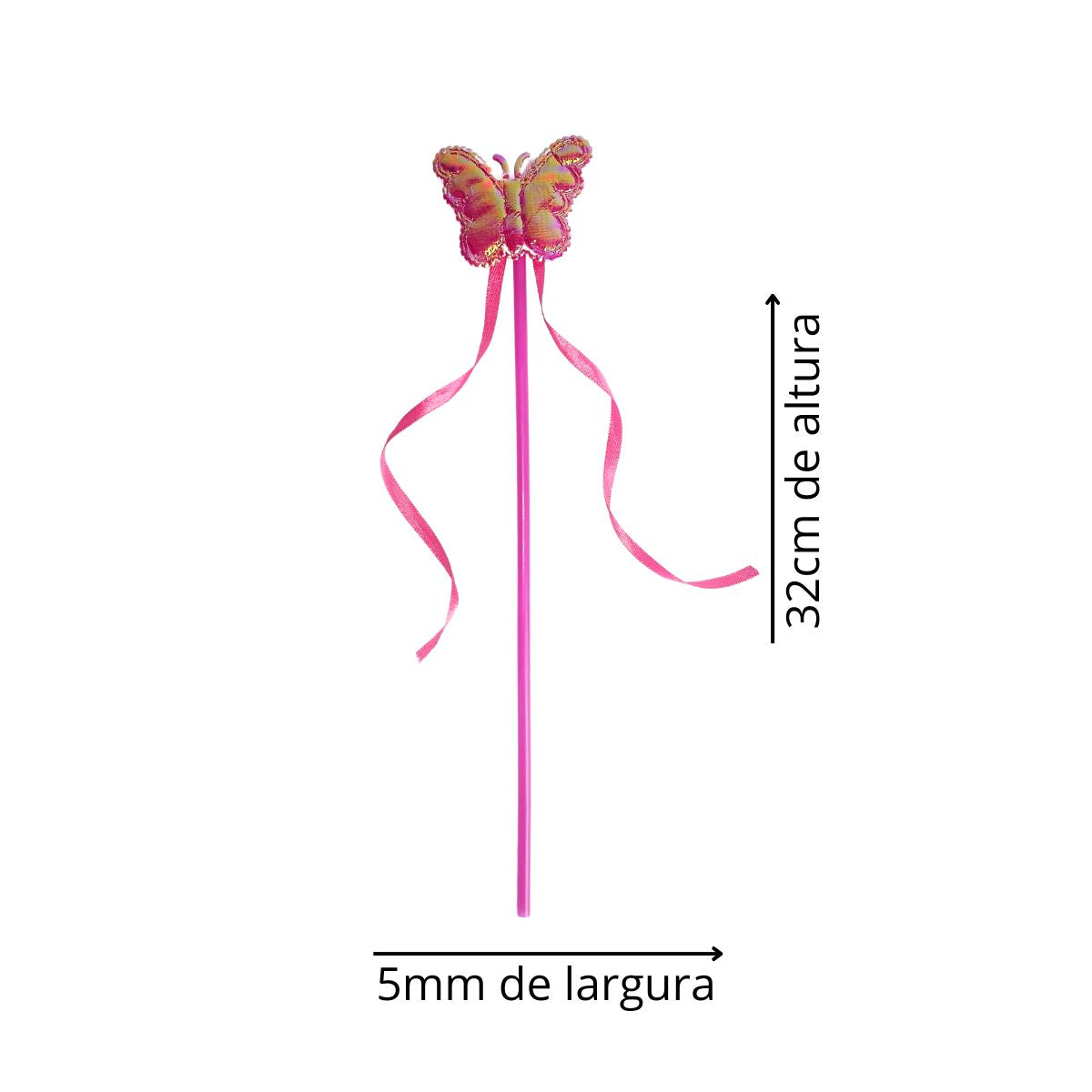 Kit Asa de Borboleta Acessórios Fantasia Carnaval Rosa Escuro