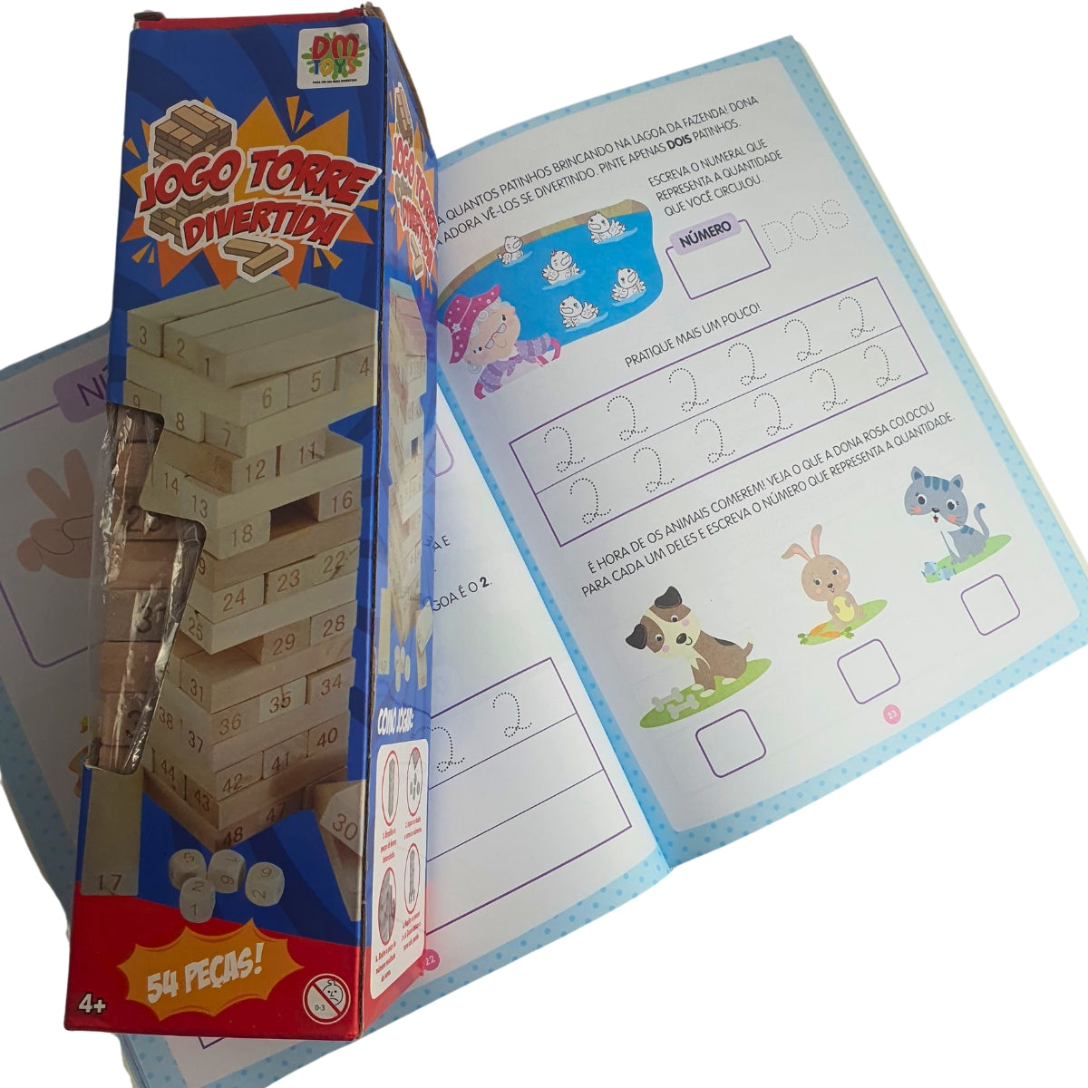 Kit Jogo Torre Divertida + Livro Aprenda Matemática