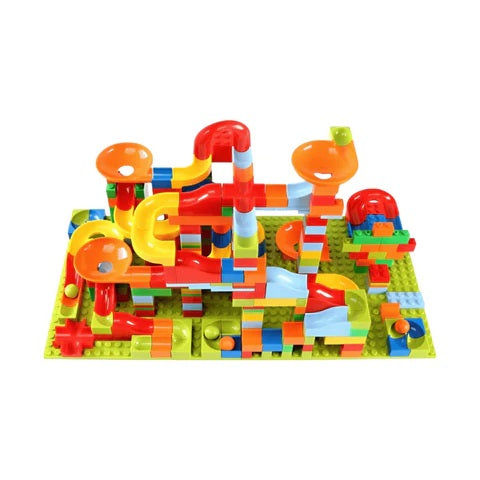 Brinquedo Pista Rola Bola Puzzle Blocos De Montar 340 Pçs - Steam Toys