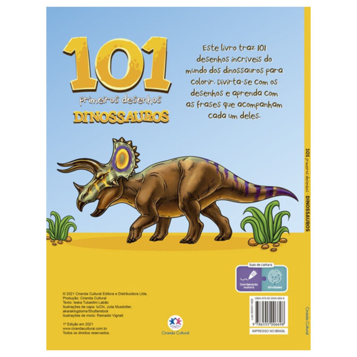 Livro Infantil 101 Primeiros Desenhos Dinossauro