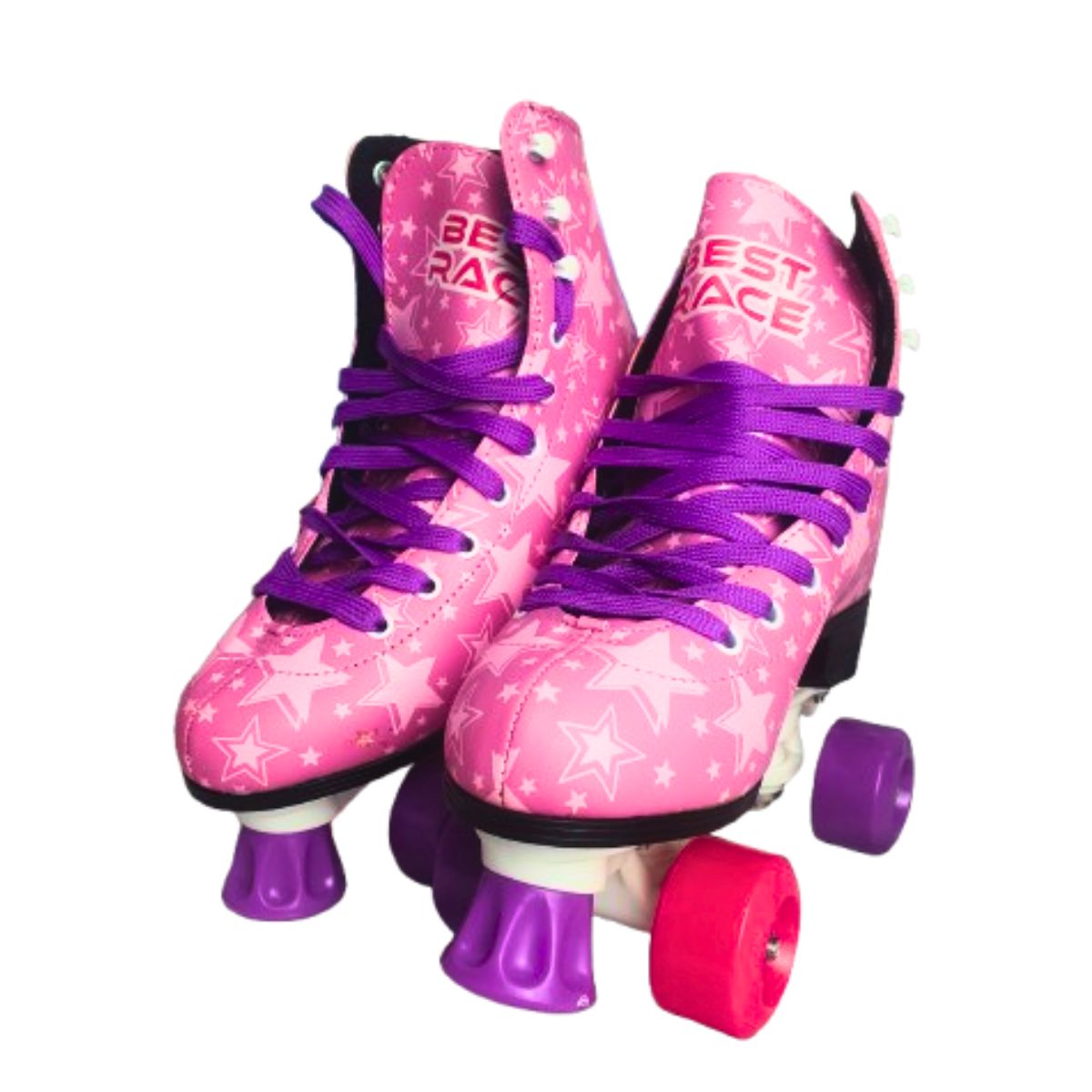 Patins Roller Retrô Clássico Rosa 4 Rodas - Bbr Toys