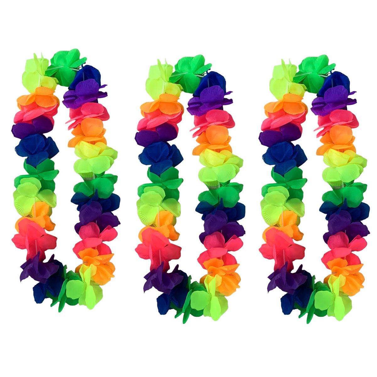 Kit 3 Colares Havaiano Festa Fantasia Carnaval Neon Luau