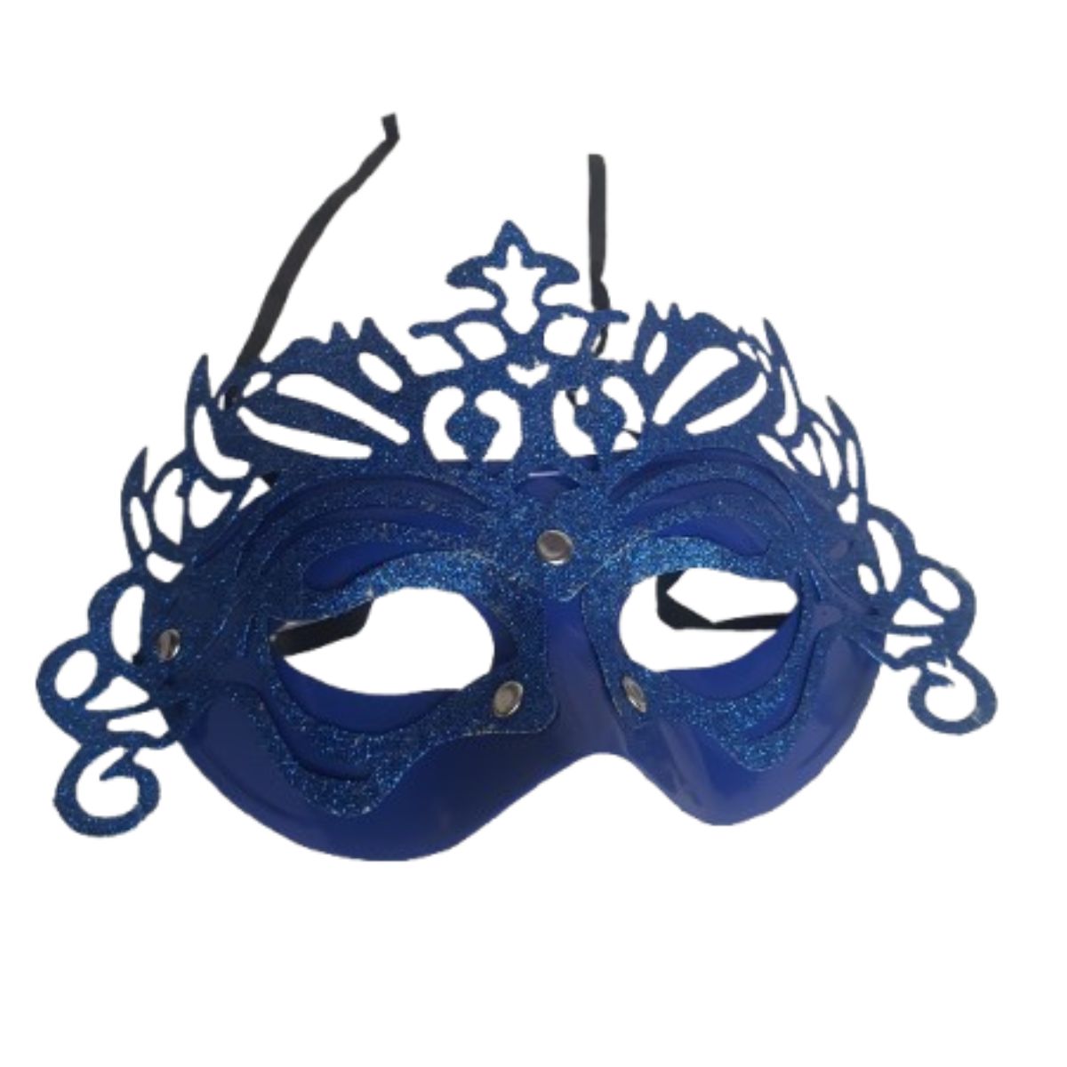 Máscara Fantasia Glitter Festa Carnaval Azul