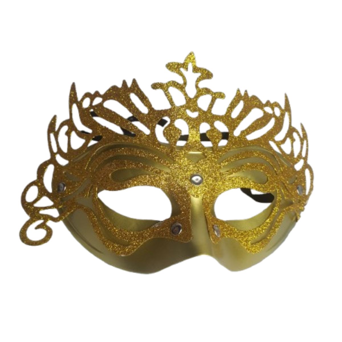 Máscara Fantasia Glitter Festa Carnaval Dourado