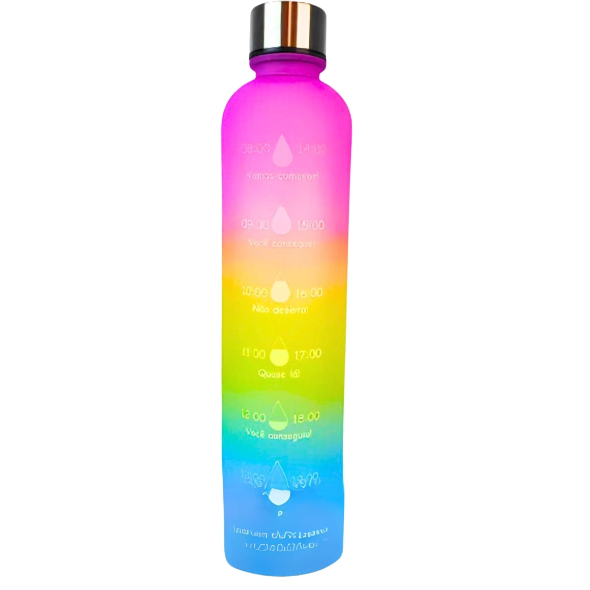 Garrafa Motivacional Degradê - Rosa e Amarelo - 980ml