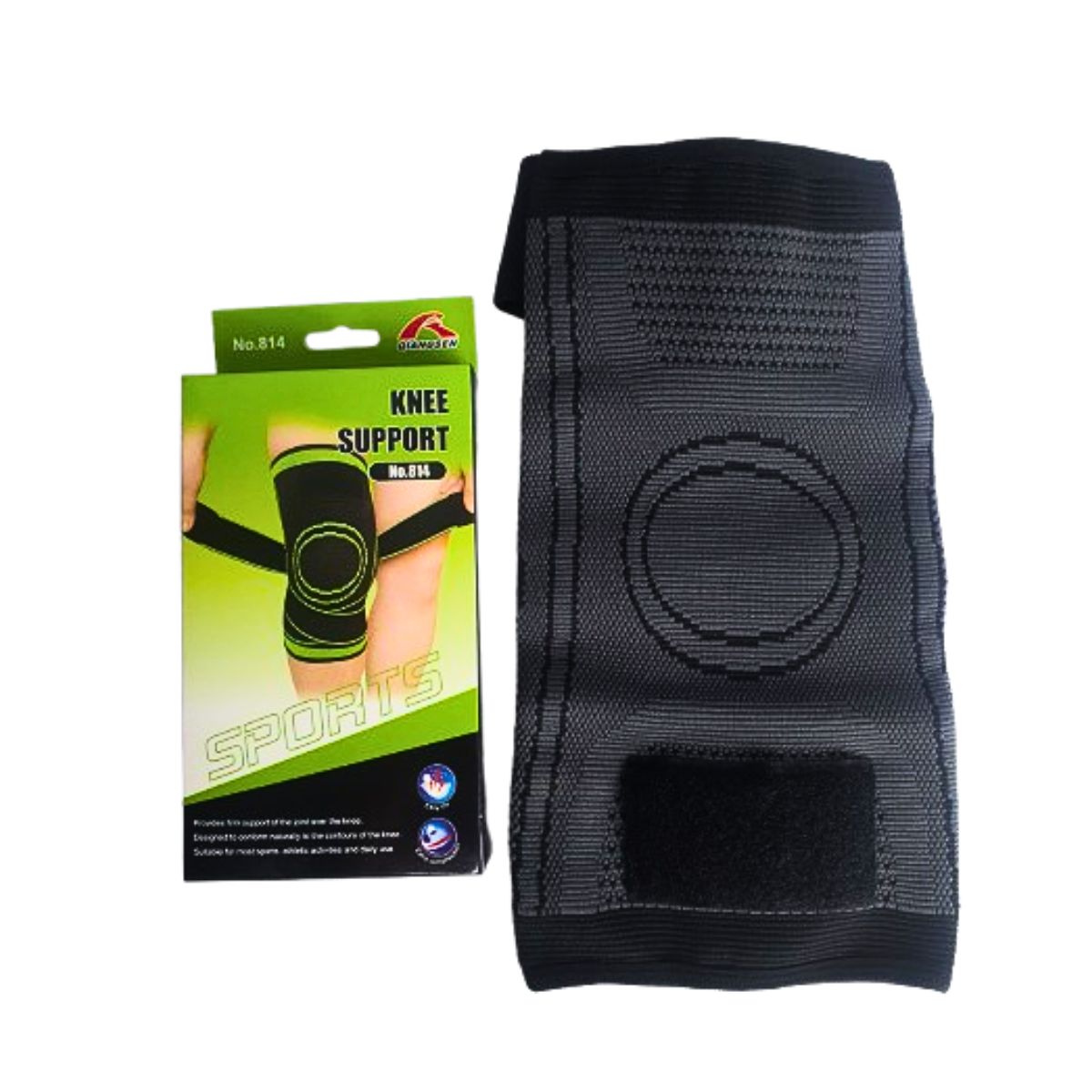 Joelheira Elástica Compressão Knee Support Sports Preto 814