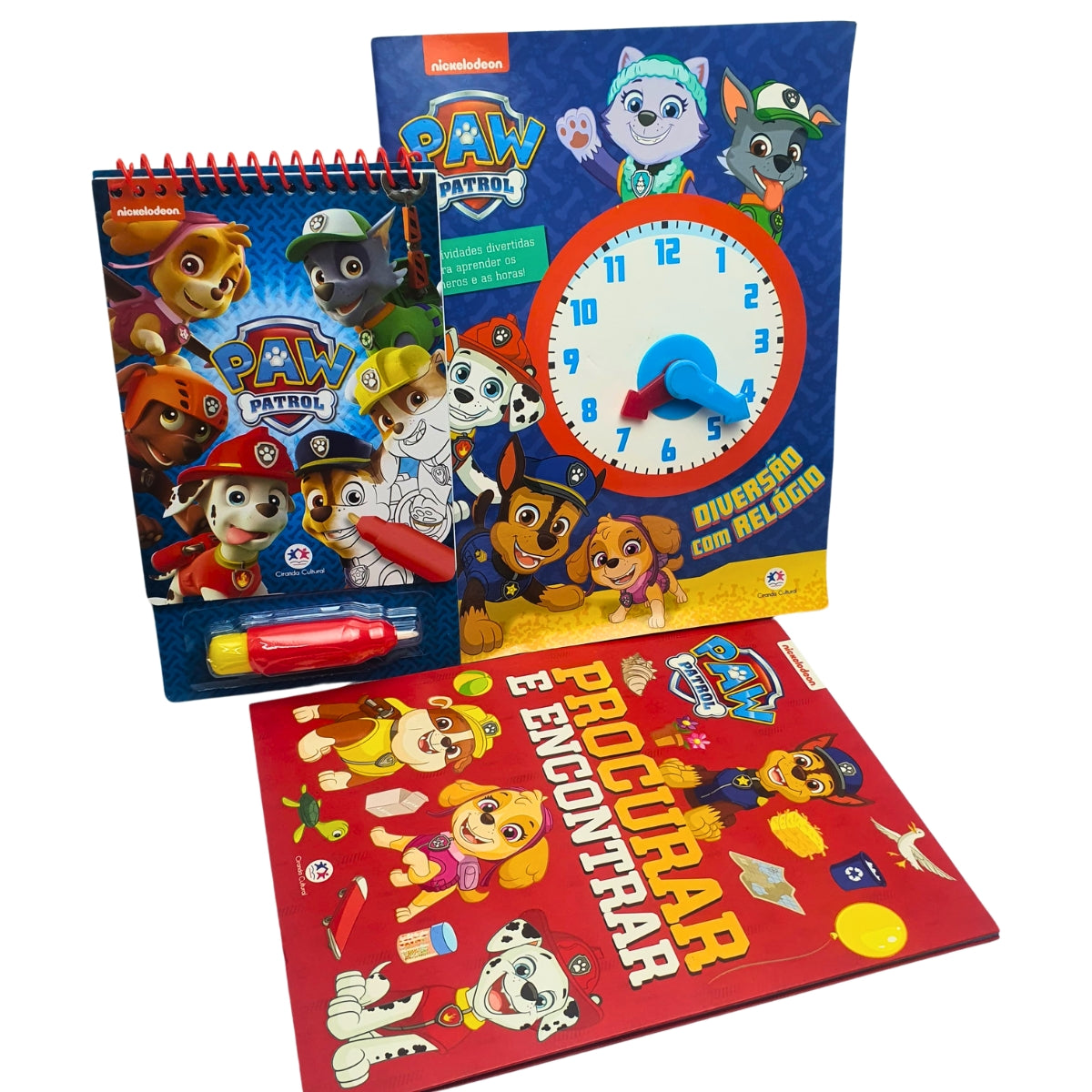 Kit 3 Livros Infantil Patrulha Canina: Procurar E Encontrar + Que Horas São + Aquabook - Ciranda Cultural