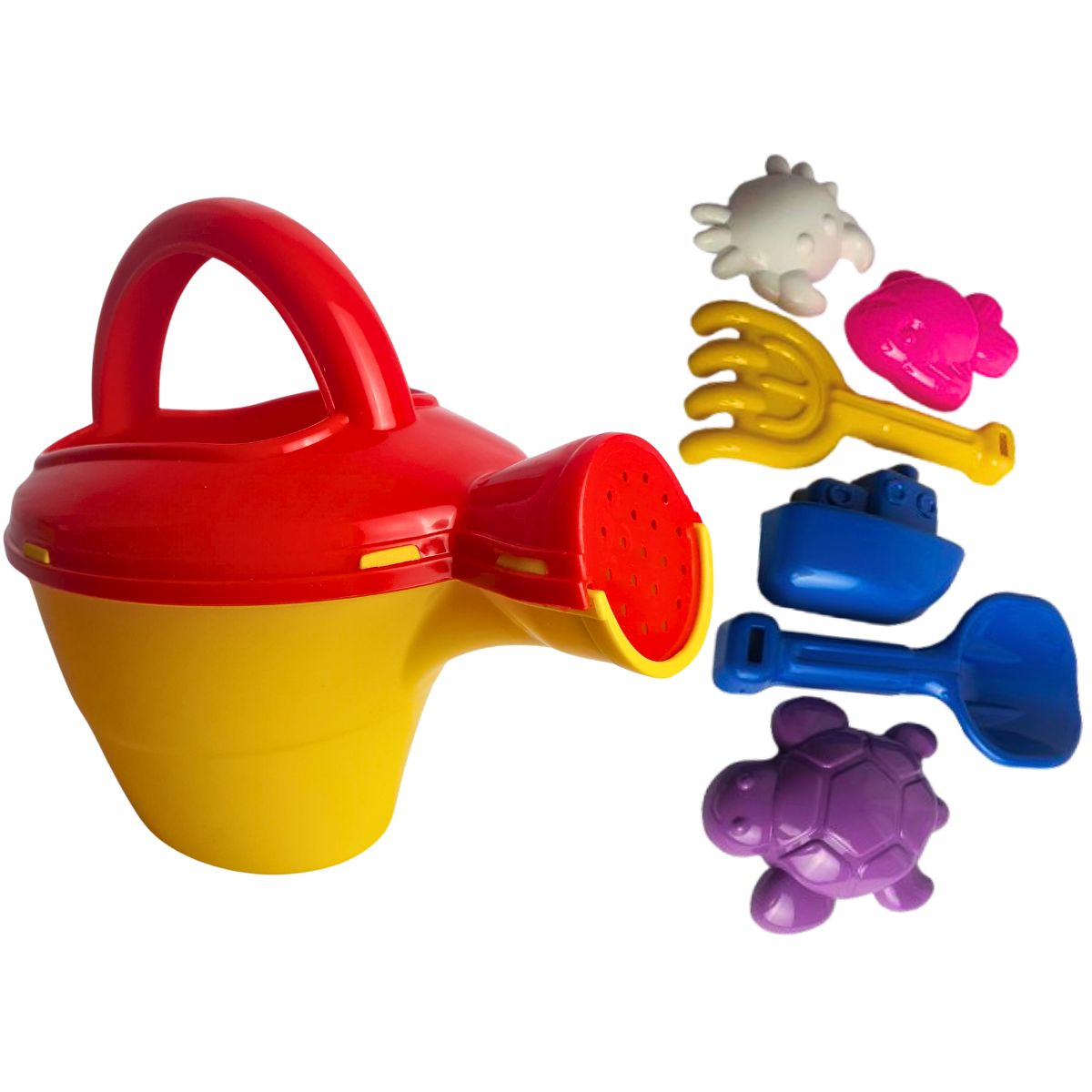 Kit Regador Infantil Praia Vermelho com Amarelo - Smiling Kids