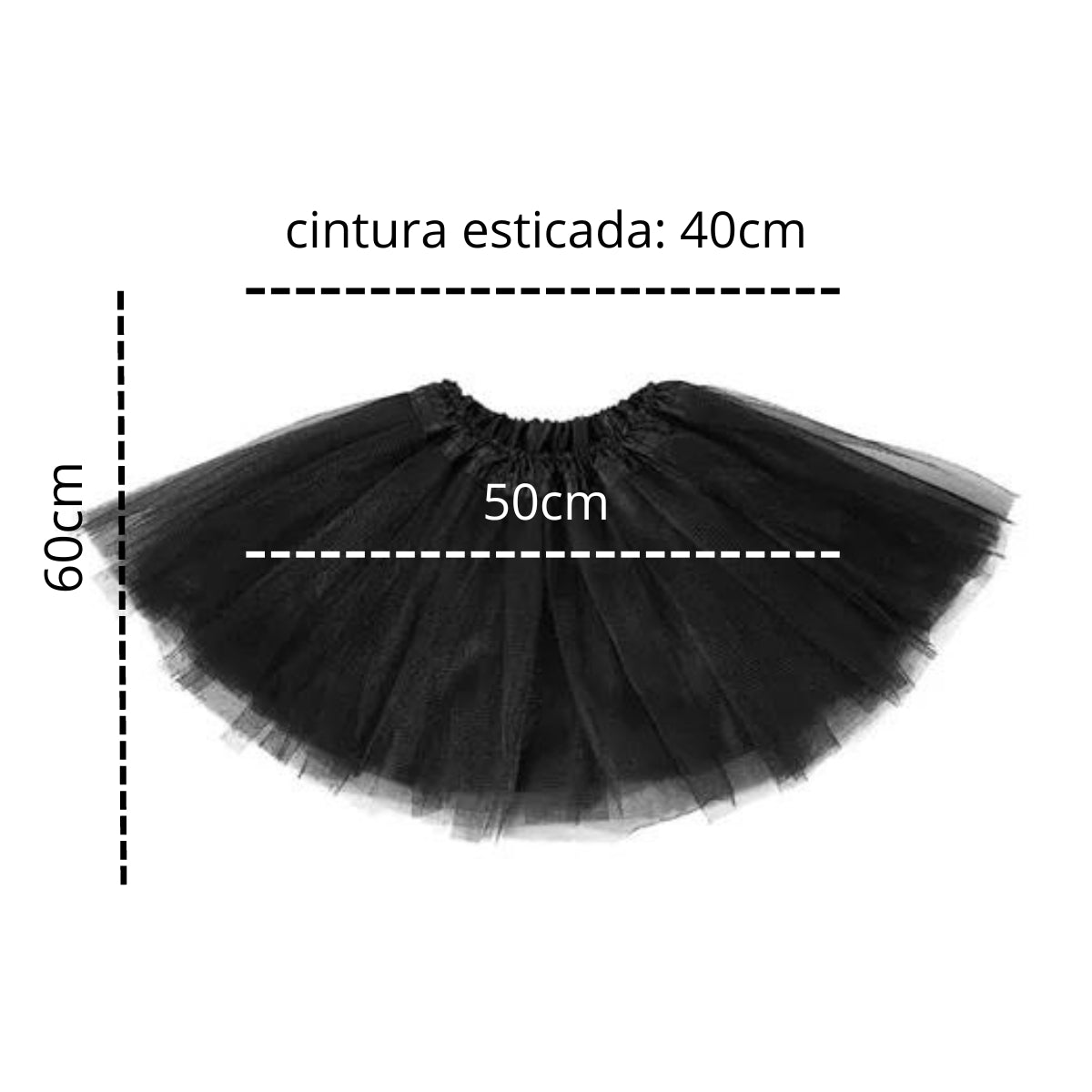 Saia Preta de Tule - Kriat