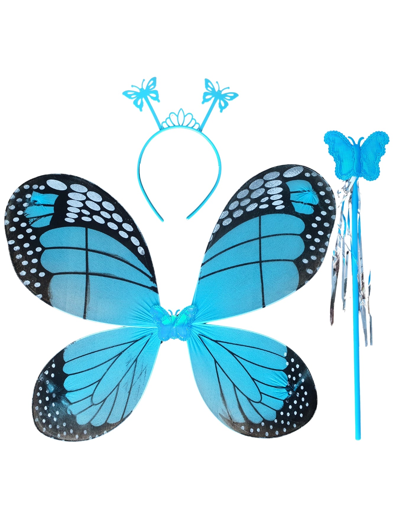 Kit Asa de Borboleta Monarca Azul - Fantasia - Kriat