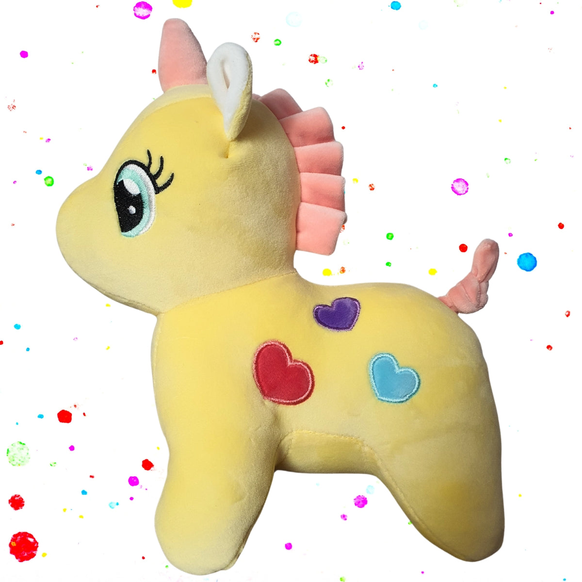 Unicórnio Amarelo de Pelúcia com LED - DM Toys