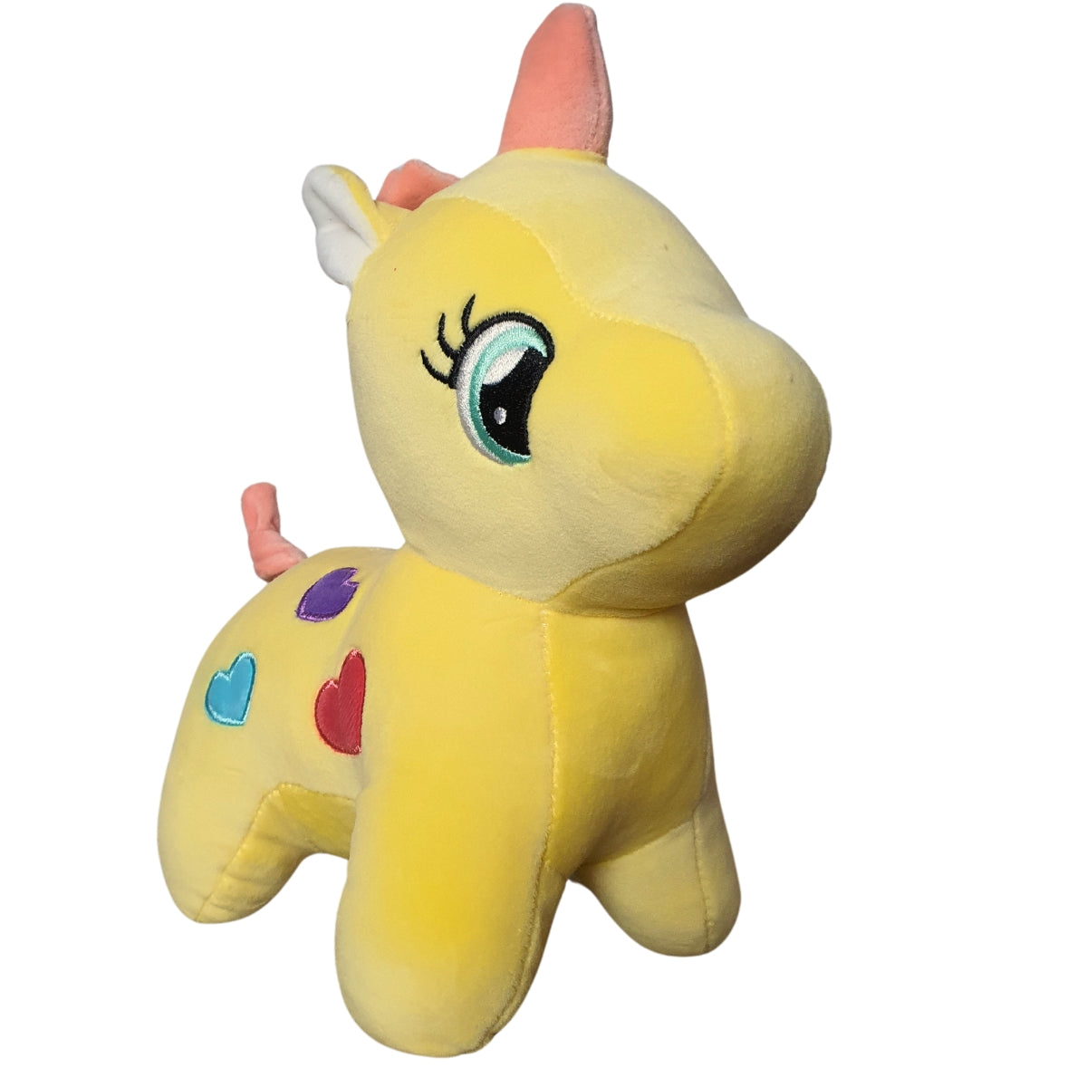 Unicórnio Amarelo de Pelúcia com LED - DM Toys