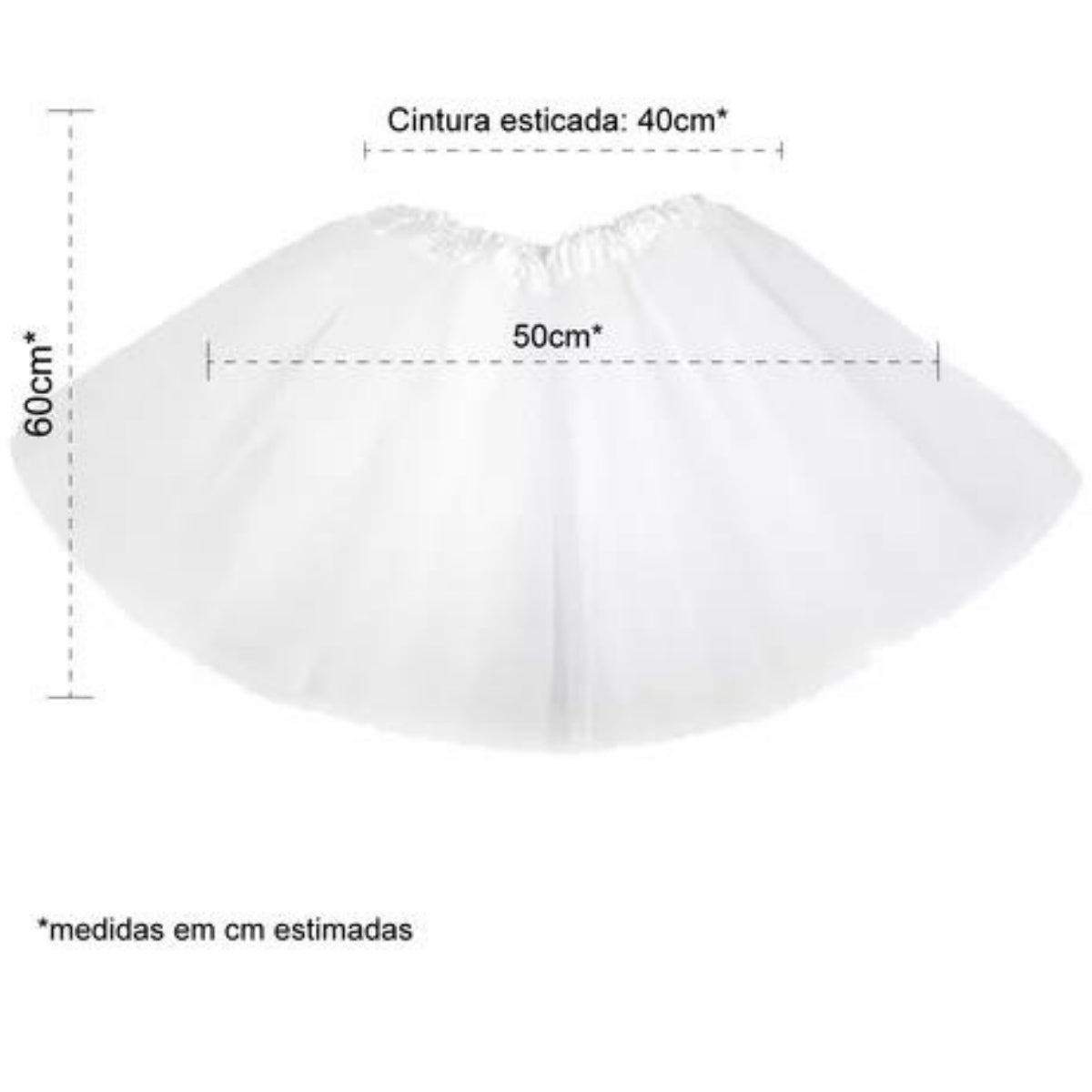 Saia Branca de Tule - Kriat