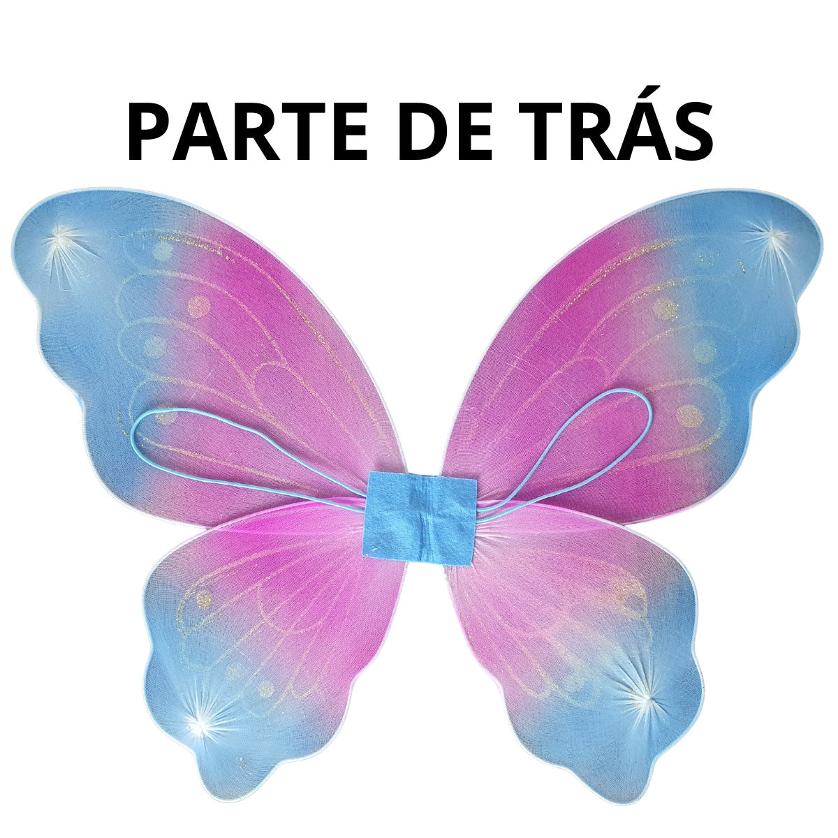 Asa de Borboleta Rosa com Azul Fantasia - Kriat