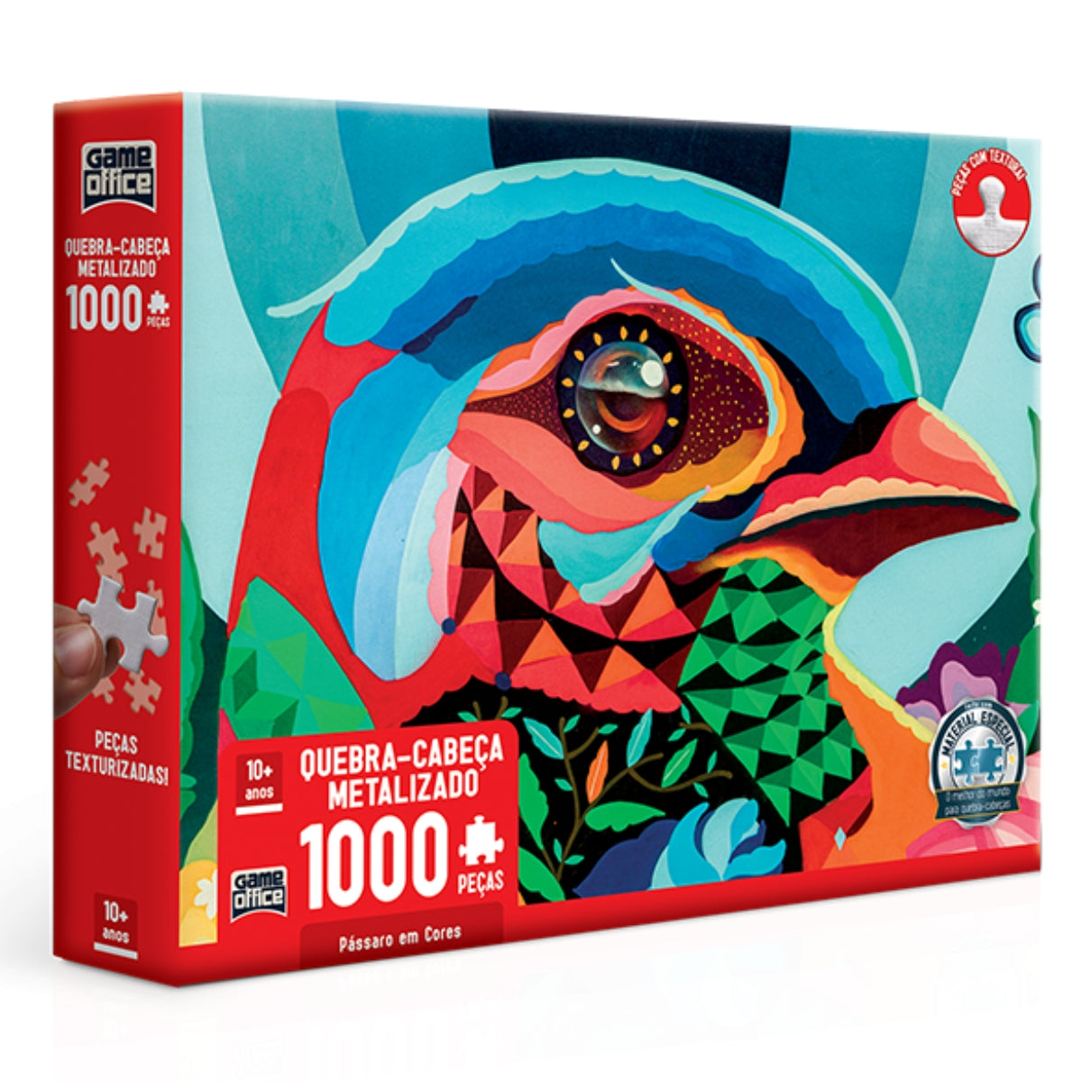 Pássaros em Cores Metalizado Quebra-Cabeça - 1000 Peças - Game Office Toyster