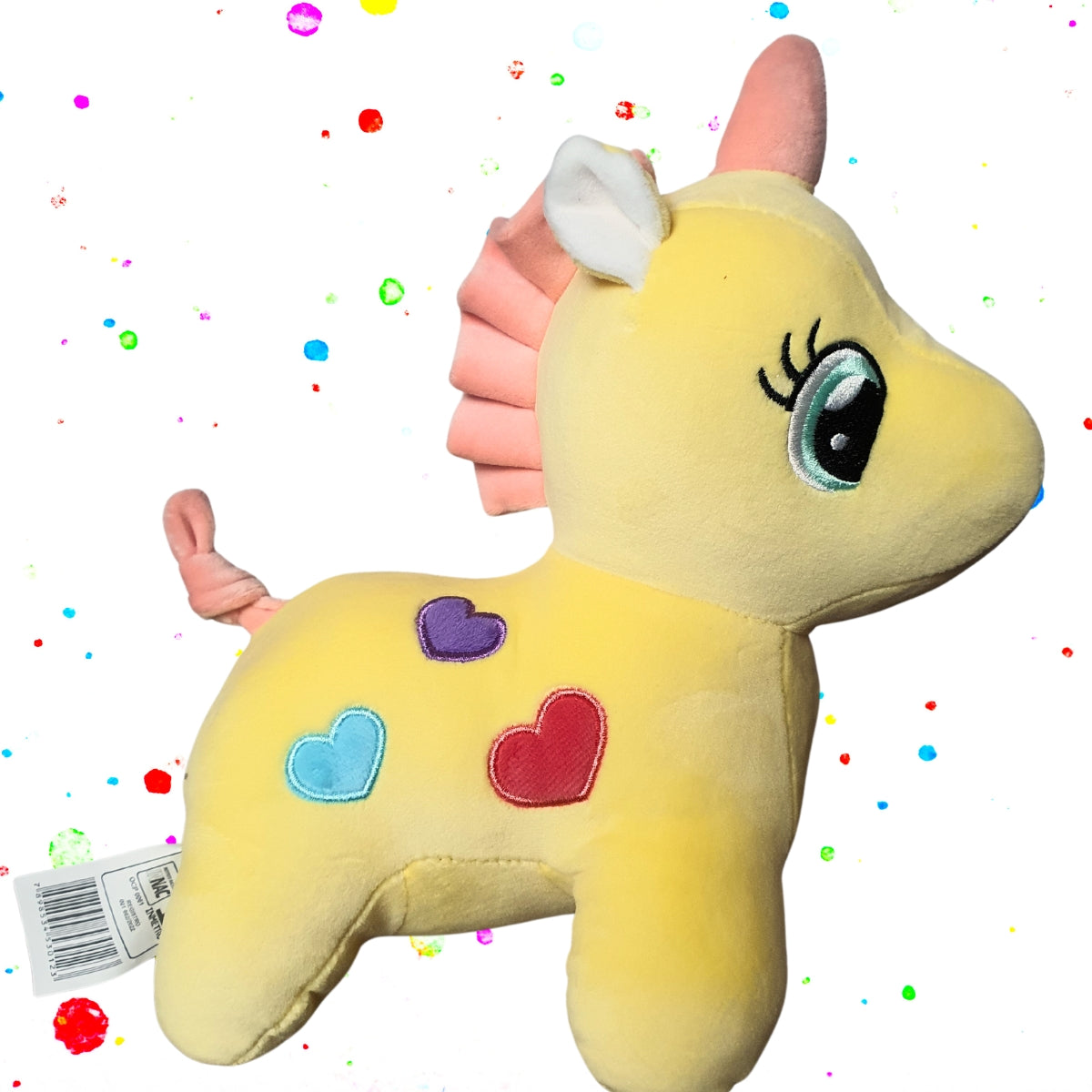 Unicórnio Amarelo de Pelúcia com LED - DM Toys